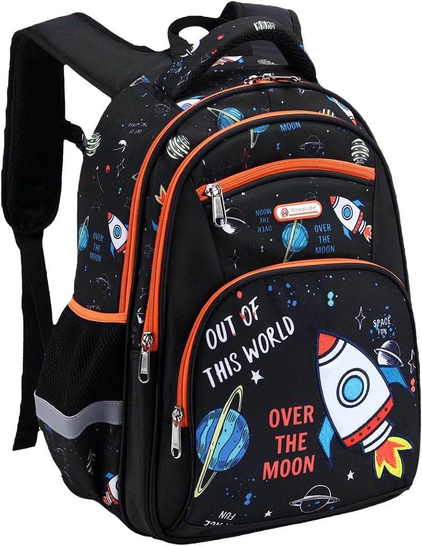 Backpack for Boys Girls School Bookbags,Kindergarten Elementary Middle School Lightweight Waterproof Multifunctional Large Capacity for Backpack (16 Inch Space Fun Prints)