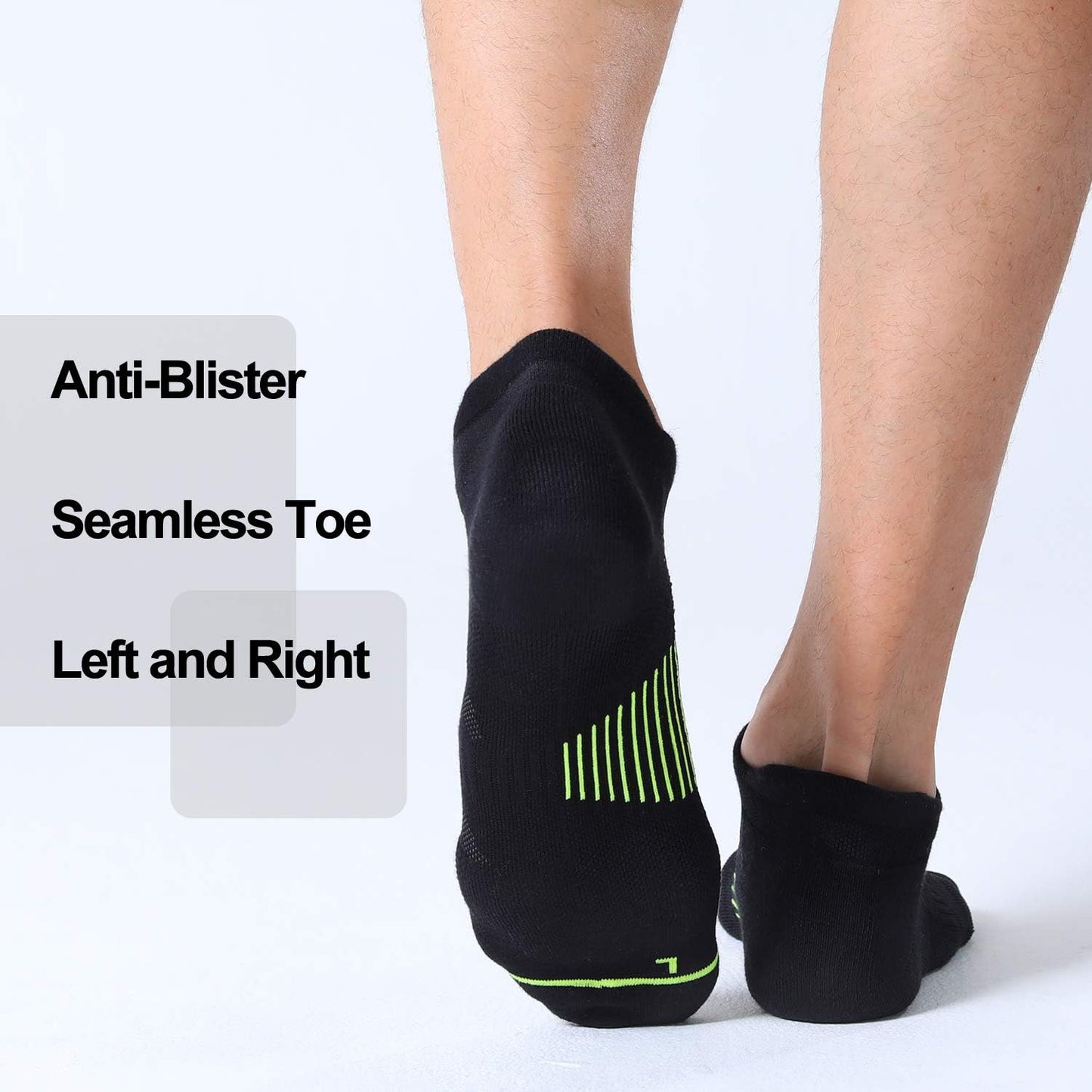 6 Pack Men'S Ankle Running Socks Low Cut Cushioned Athletic Sports Socks 7-9/9-12/12-15