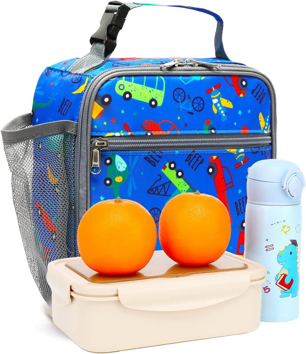 Kids Lunch Box Insulated Soft Bag Mini Cooler Back to School Thermal Meal Tote Kit for Girls, Boys, Car