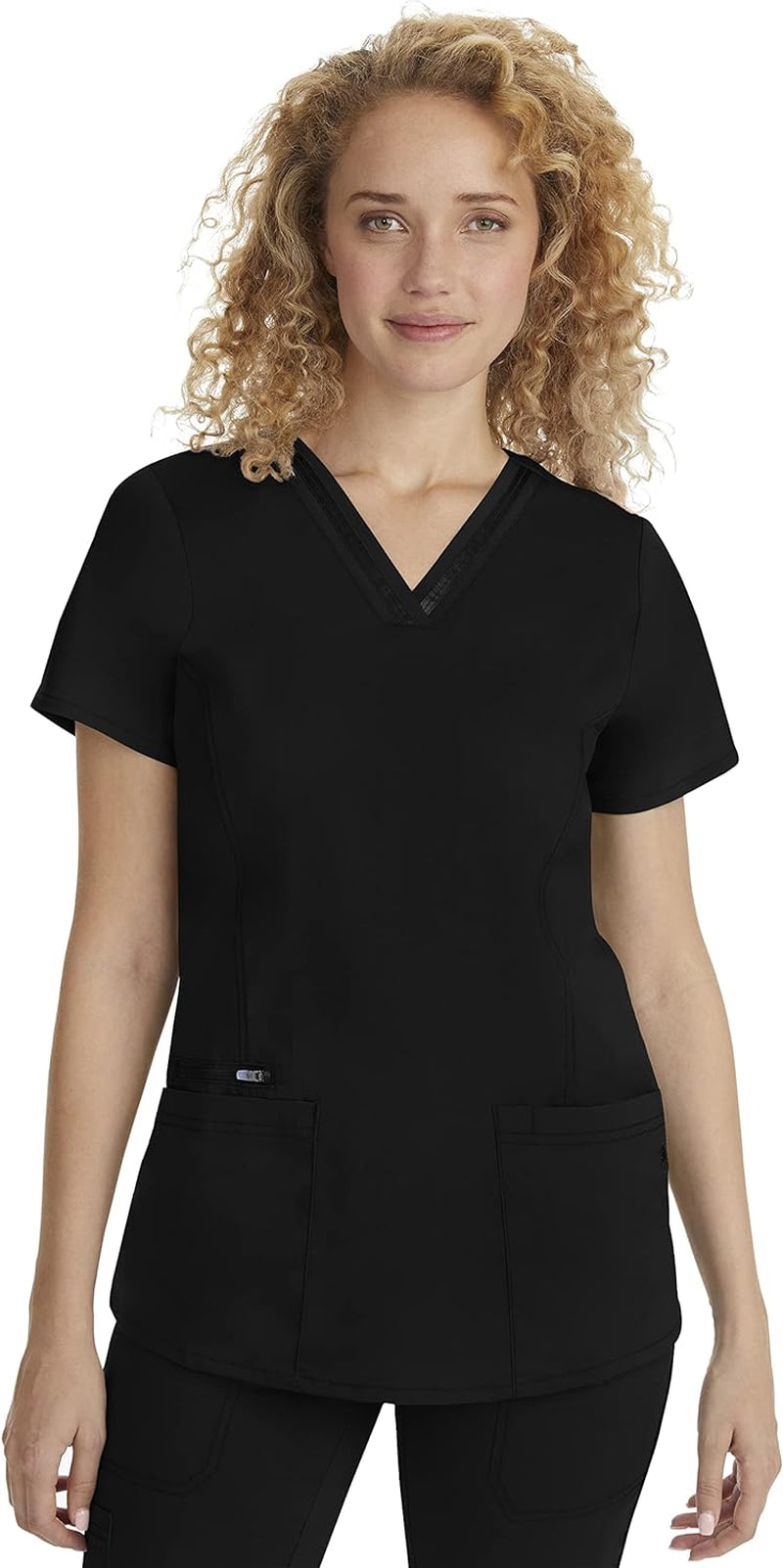 Scrub Top for Women with 3 Pockets and Easy Care, 2-Way Stretch Fabric 2278