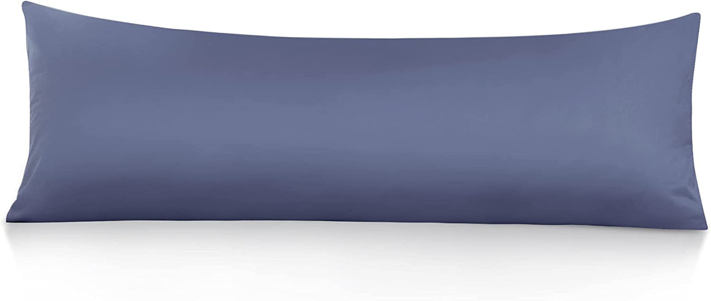 Body Pillow Cover, 100% Cotton, 800 Thread Count Pillowcase, Soft Breathable Long Pillow Case for Adults Pregnant Women, Envelope Closure (Steel Blue,21"X 54")