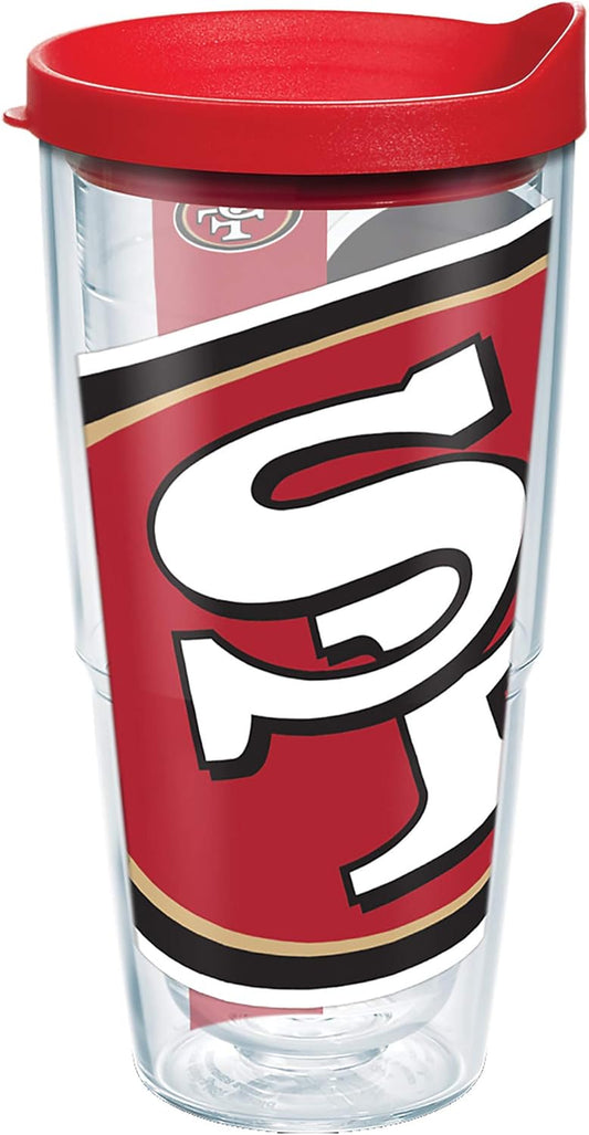 Made in USA Double Walled NFL San Francisco 49Ers Insulated Tumbler Cup Keeps Drinks Cold & Hot, 24Oz, Colossal