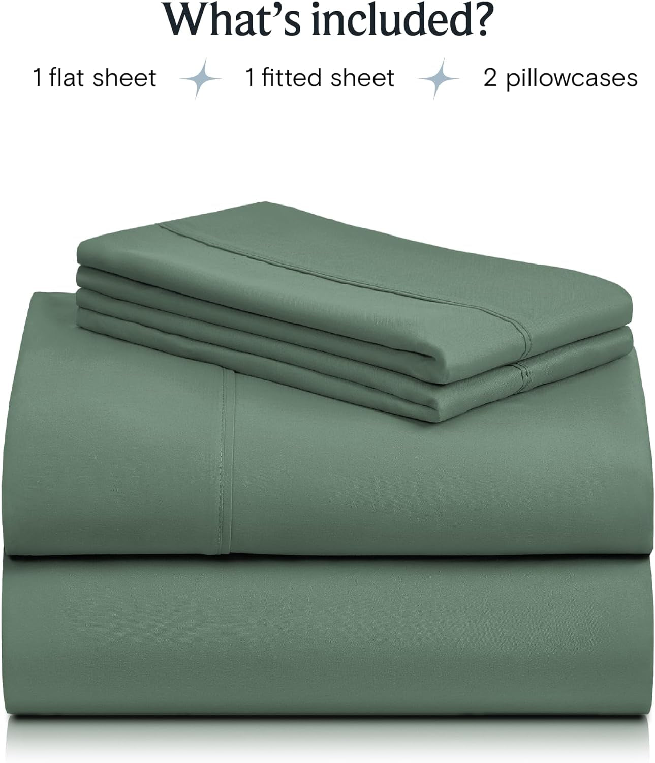 Twin Sheets - Soft Twin Bed Sheets for Boys and Girls, 4 PC Deep Pockets 18" Eco Friendly Wrinkle Free Kids Fitted Sheets Machine Washable Hotel Bedding Silky Soft- Tree Moss Green Twin