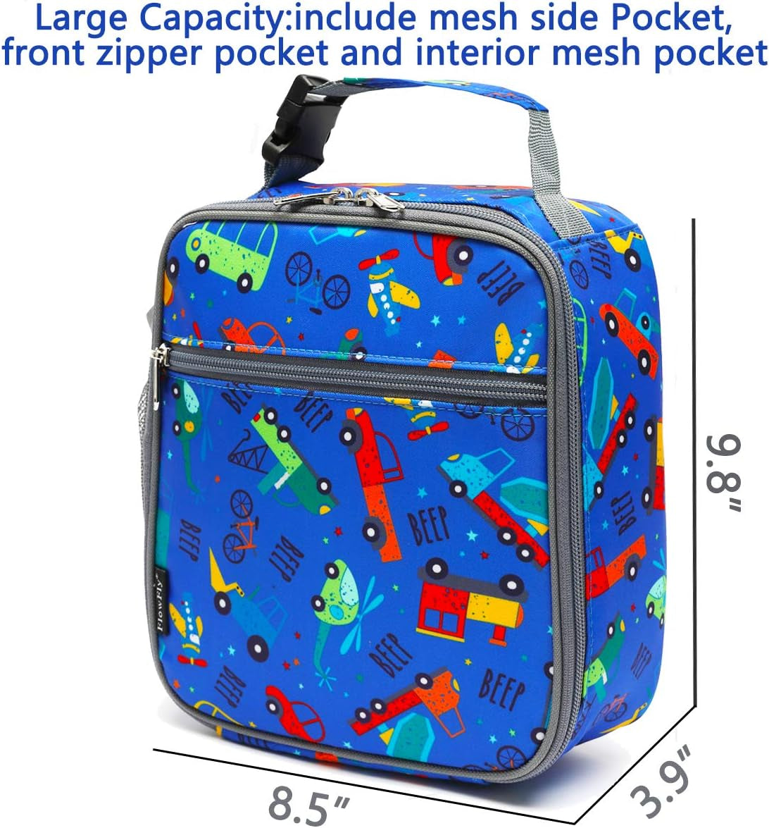 Kids Lunch Box Insulated Soft Bag Mini Cooler Back to School Thermal Meal Tote Kit for Girls, Boys, Car