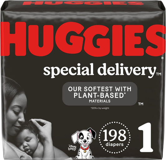 Special Delivery Hypoallergenic Baby Diapers Size 1 (Up to 14 Lbs), 198 Ct, Fragrance Free, Safe for Sensitive Skin