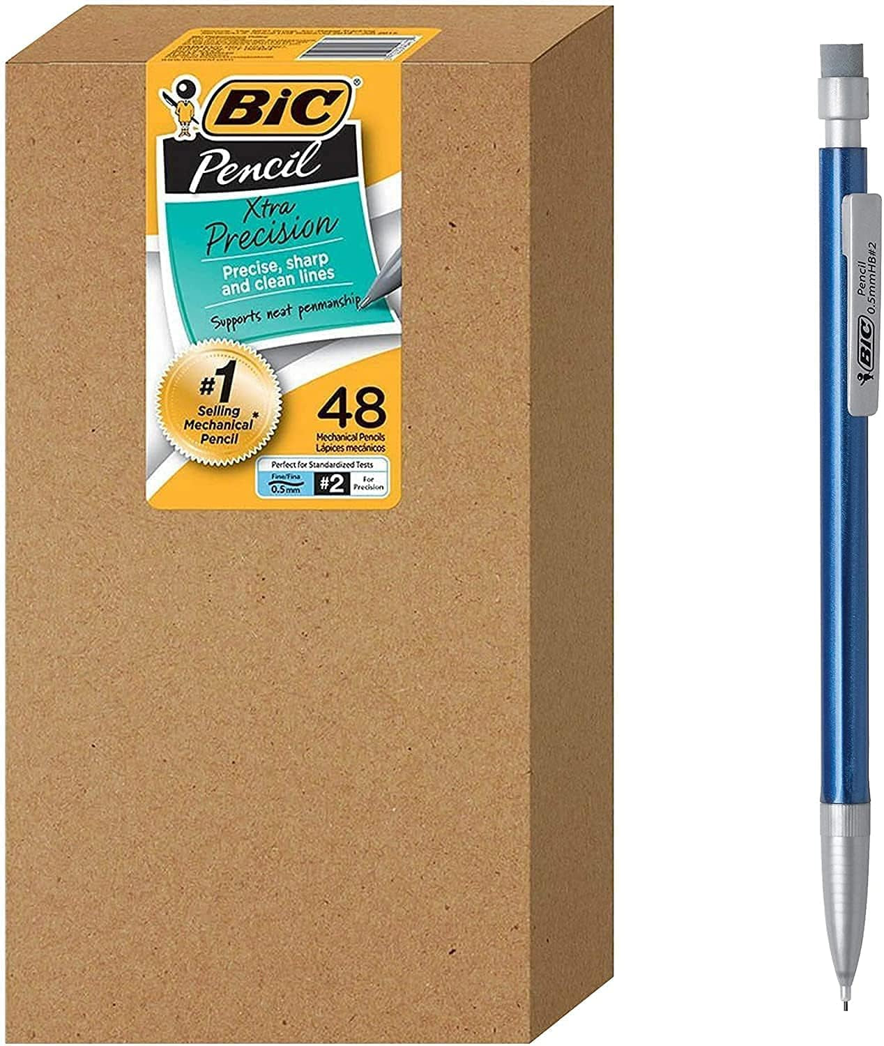 Xtra-Precision Mechanical Pencil, Metallic Barrel, Fine Point (0.5Mm), 48-Count