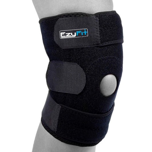 Knee Brace Support for Arthritis, ACL, LCL, MCL, Sports Exercise, Meniscus Tear Injury Recovery - Side Stabilizers Open Patella - Best Comfort Fit Adjustable Neoprene Wrap - 3 Sizes