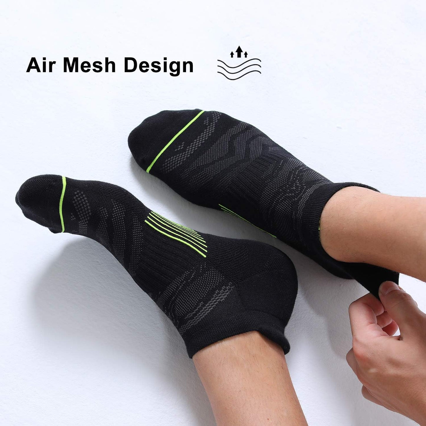 6 Pack Men'S Ankle Running Socks Low Cut Cushioned Athletic Sports Socks 7-9/9-12/12-15