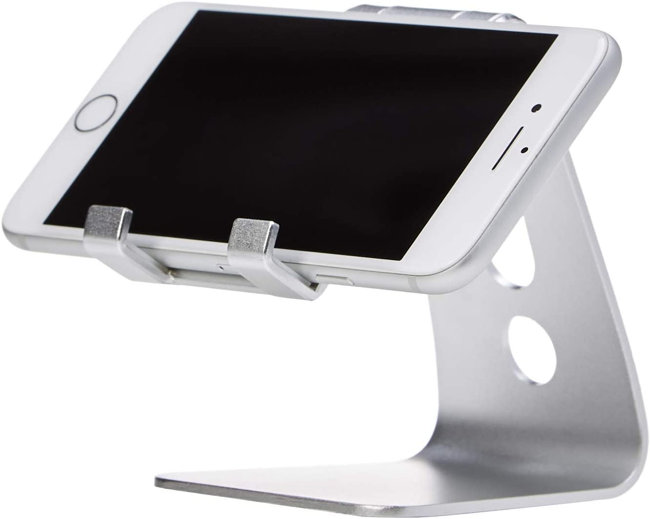 Adjustable Aluminum Cell Phone Desk Stand for Iphone and Android, 3.15 X 2.87 X 3.74 Inch, Silver