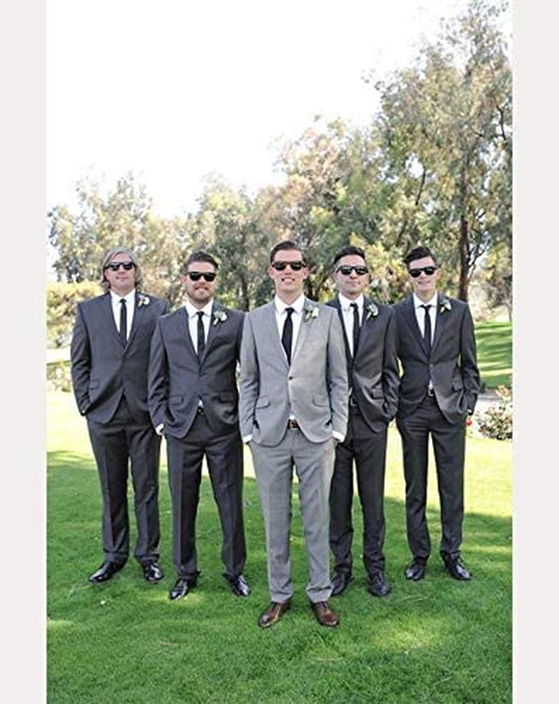 Bachelor Party 7Pcs Wedding Sunglasses for Groom, Best Man, Groomsmen Gifts Wedding Favor (Black)