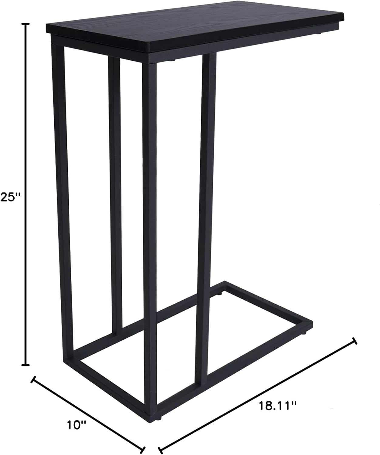 Side Table, Industrial End Table, Vintage Bedside Table with Sturdy Metal Frame for Living Room, Bedroom & Small Spaces, Easy Assembly, Modern,Black