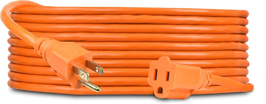 Heavy Duty Extension Cord/Wire Power Cable, Indoor/Outdoor, 16/3, Single Outlet, 30 Feet, UL Listed, Orange