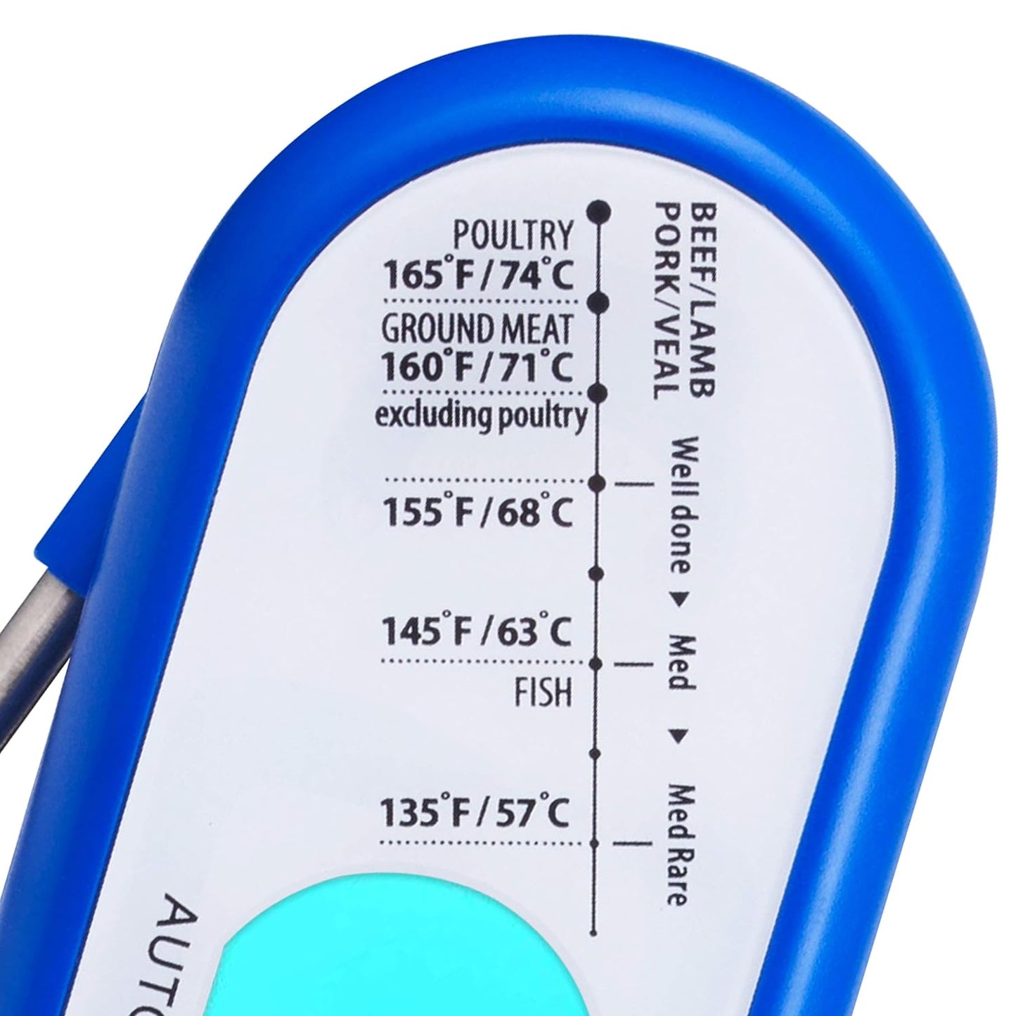 Instant Read Meat Thermometer for Grill and Cooking. Best Waterproof Ultra Fast Thermometer with Backlight & Calibration. Digital Food Probe for Kitchen, Outdoor Grilling and BBQ! Blue