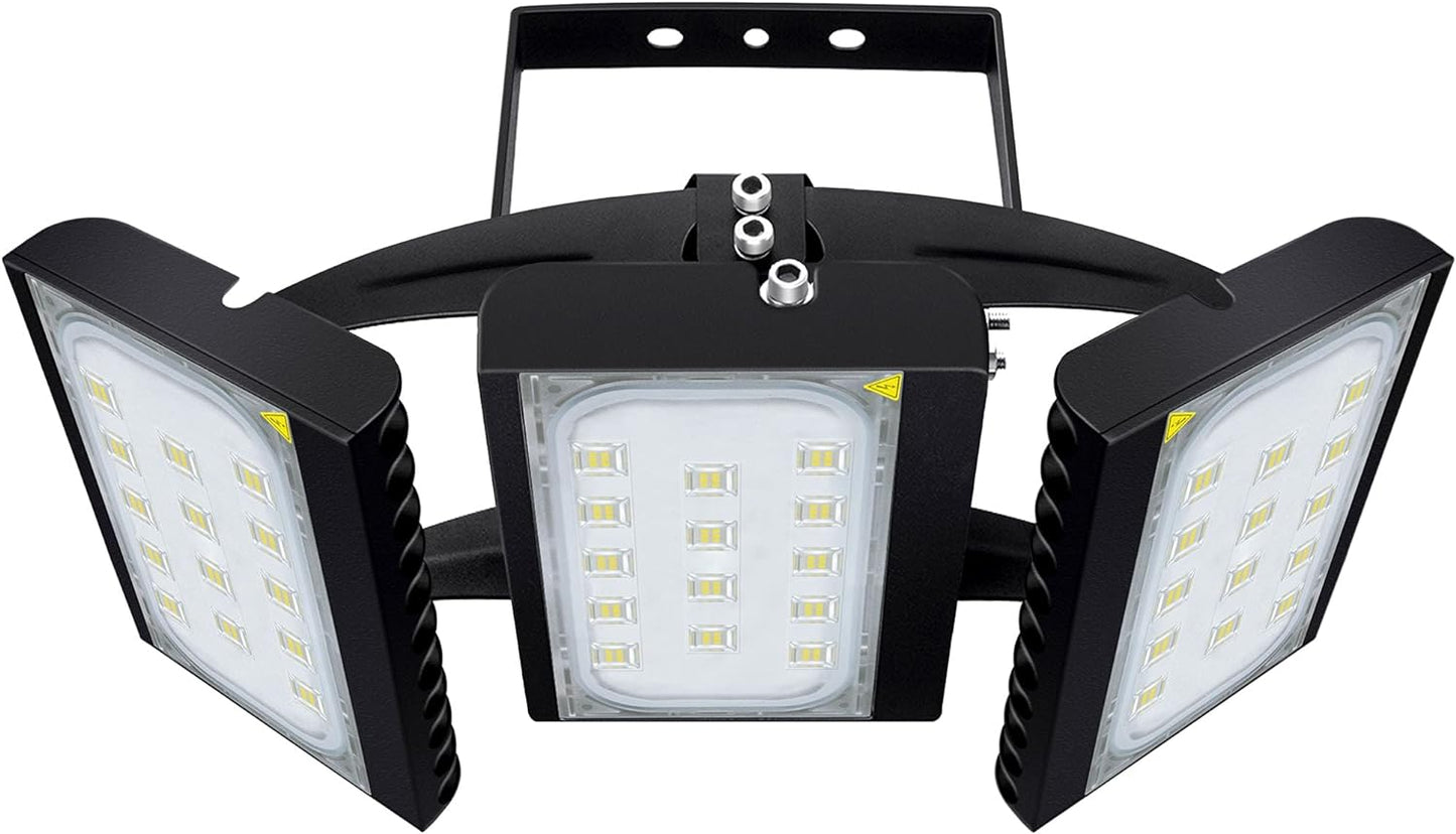 LED Flood Light Outdoor, 300W 27000Lm Outdoor Lighting, 3000K Warm White, IP66 Waterproof outside Floodlight Exterior Security Light with 3 Adjustable Heads for Yard, Street, Parking Lot