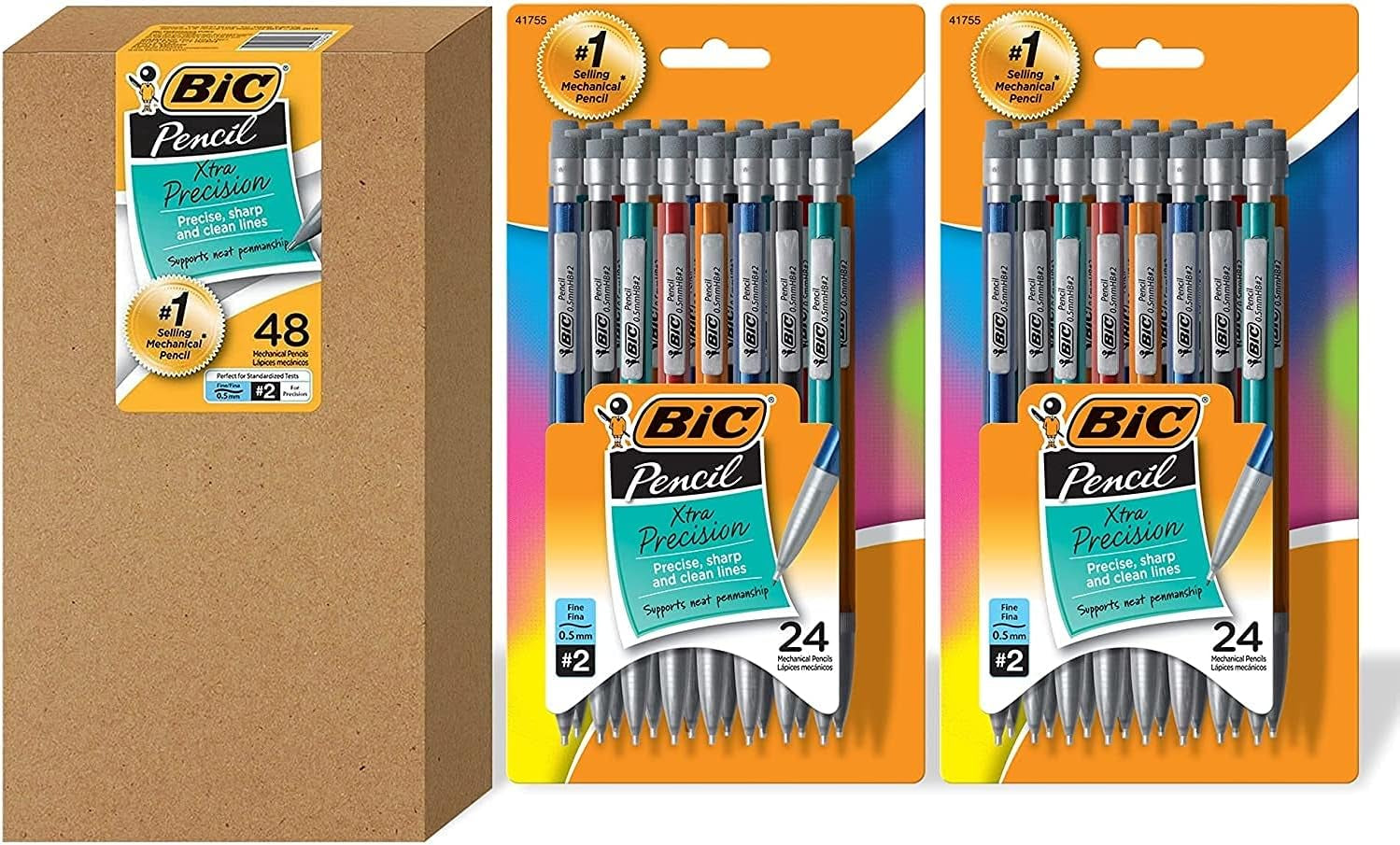 Xtra-Precision Mechanical Pencil, Metallic Barrel, Fine Point (0.5Mm), 48-Count