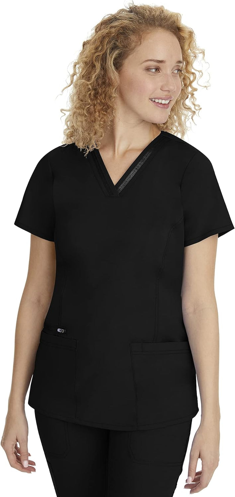 Scrub Top for Women with 3 Pockets and Easy Care, 2-Way Stretch Fabric 2278