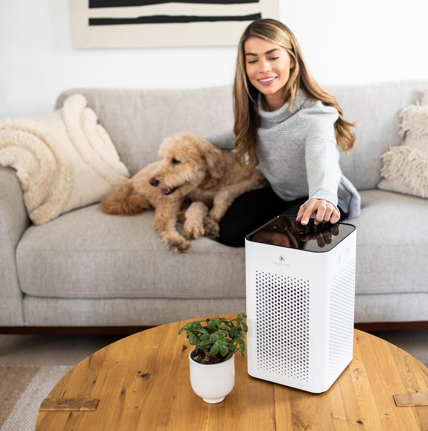 Medify MA-25 Air Purifier with True HEPA H13 Filter | 825 Ft² Coverage in 1Hr for Allergens, Smoke, Wildfires, Odors, Pollen, Pet Dander | Quiet 99.9% Removal to 0.1 Microns | White, 1-Pack