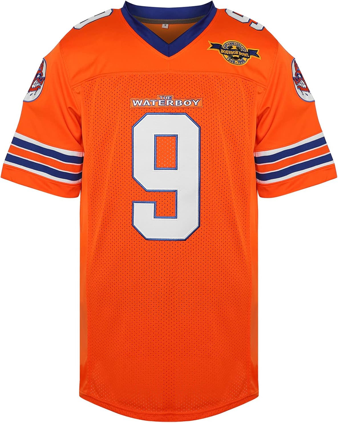 The Waterboy #9 Bobby Boucher Adam Sandler 50Th Anniversary Movie Mud Dogs Bourbon Bowl Football Jersey